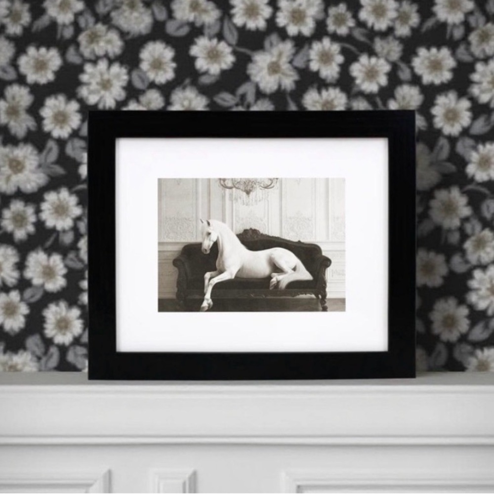 Horse on Vintage Sofa Framed Art